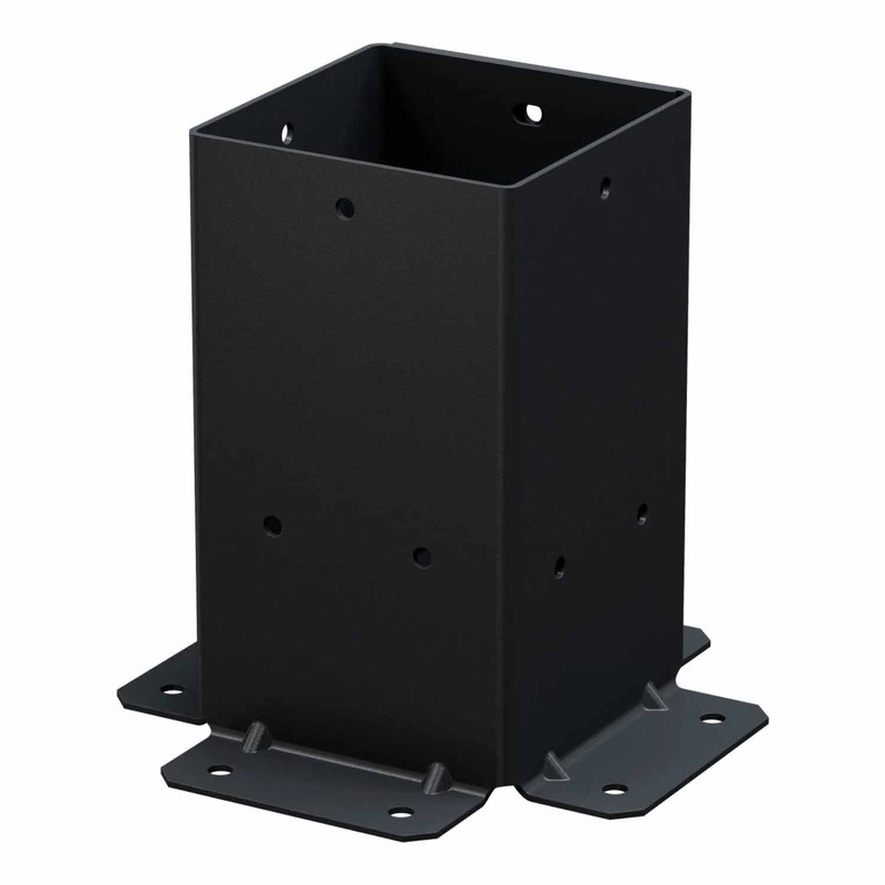 Simpson Strong-Tie SAGE-B44-KT2 (4×4) Outdoor Accents Sage System Black Powder-Coated Post Base with Screws (2 Pack)