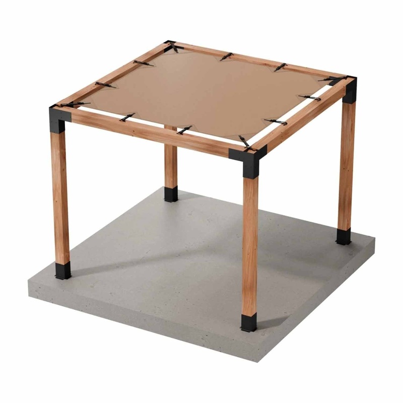 Simpson Strong-Tie SAGE-SHADE10X10T (10′ x 10′) Outdoor Accents Sage System Sunshade for Pergola, Tan