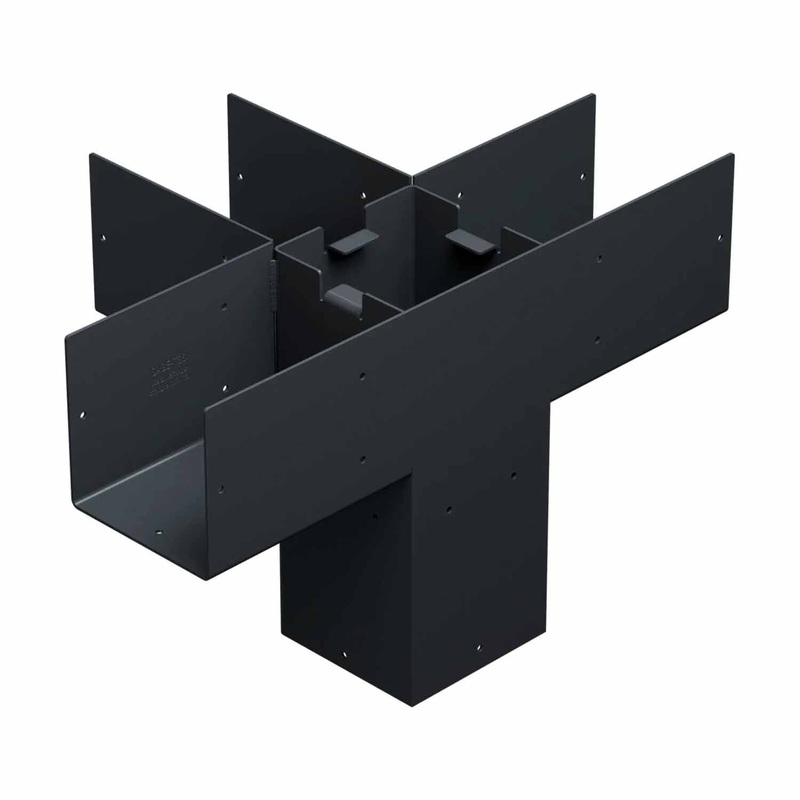 Simpson Strong-Tie SAGE-T66-KT1 (6×6) Black Powder-Coated Middle-T Connector with Screws (1 Piece)