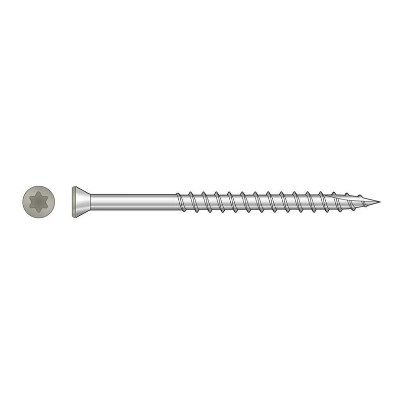 Simpson T07225FTBGR Strong-Tie Trim-Head Screw, 6-Lobe Drive #7 x 2-1/4 T15 Type 316, Gray (1750 Pack)
