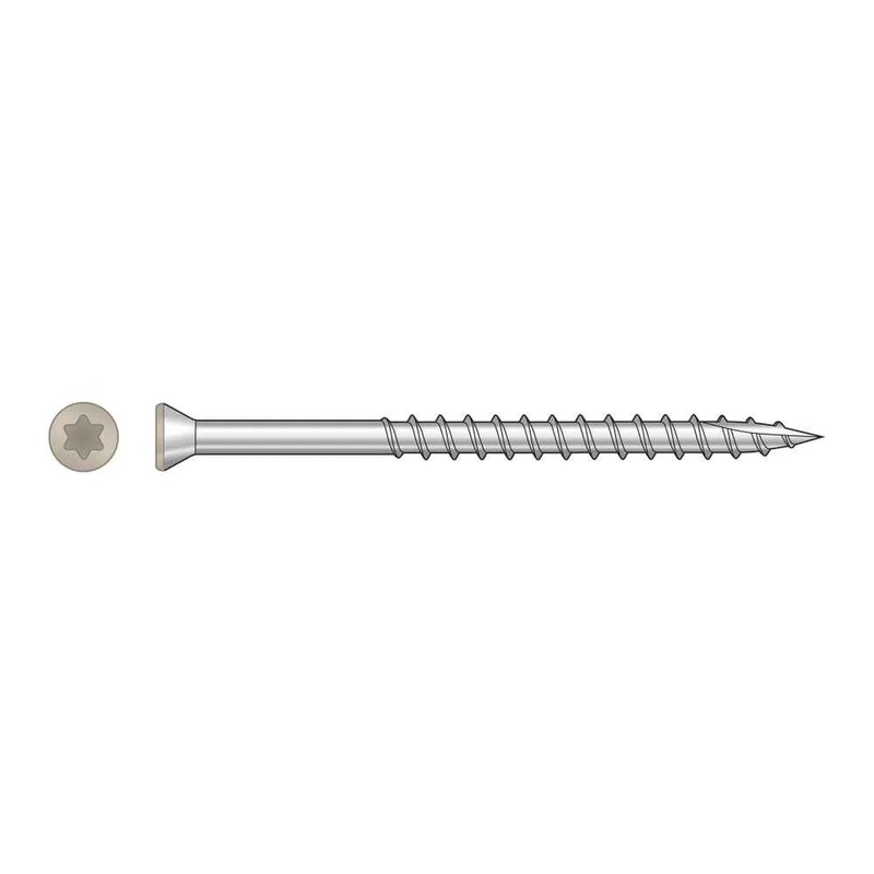 Simpson T07225FTPTN Strong-Tie Trim-Head Screw, 6-Lobe Drive #7 x 2-1/4 T-15 Type 316, Tan (350 Pack)