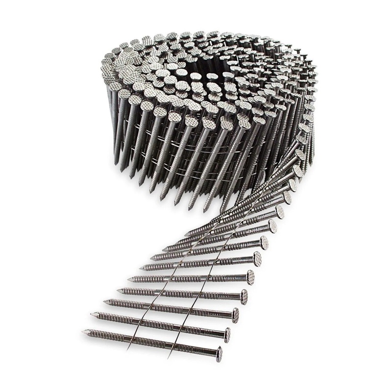 Simpson T12A250PNJ Strong-Tie 15 Degree Wire Coil Full Round Head Ring-Shank Decking/Framing Nail (1800 Pack)