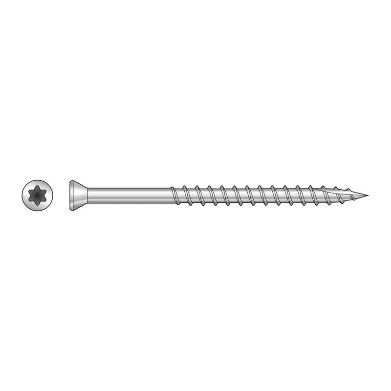 Simpson T07225FTB Strong-Tie Trim-Head Screw, 6-Lobe Drive #7 x 2-1/4 T-15 Type 316 (3000 Pack)
