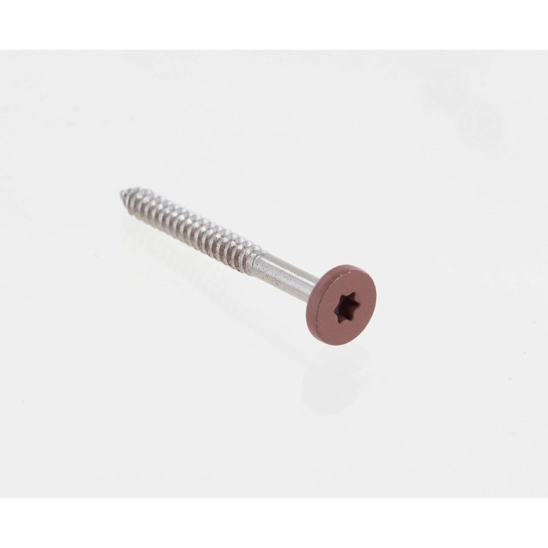Simpson T08175FS75RD Strong-Tie Fascia Board Screw #8 x 1-3/4 T-20 6-Lobe Pancake Head Type 316, Red (75 Pack)