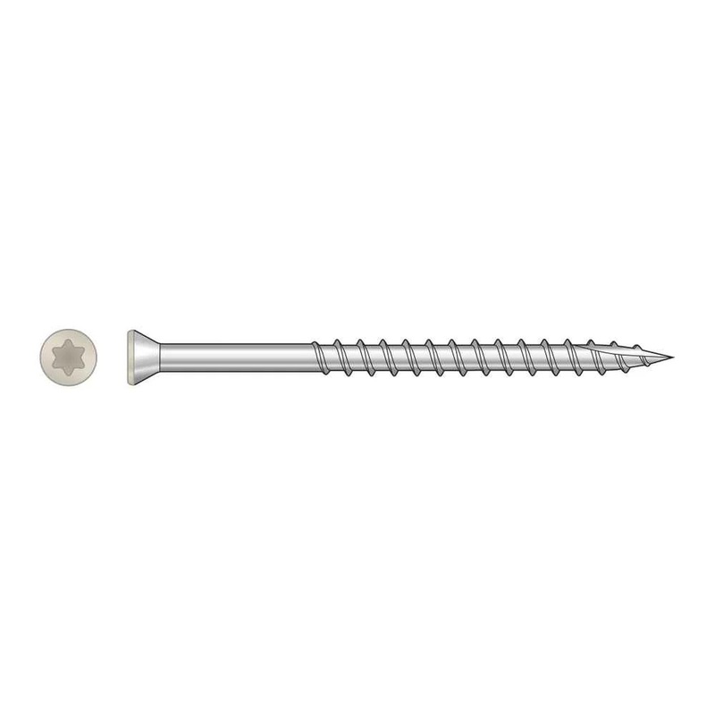 Simpson T07225FTBGR03 Strong-Tie Trim-Head Screw, 6-Lobe Drive #7 x 2-1/4 T-15 Type 316, Gray 03 (1750 Pack)