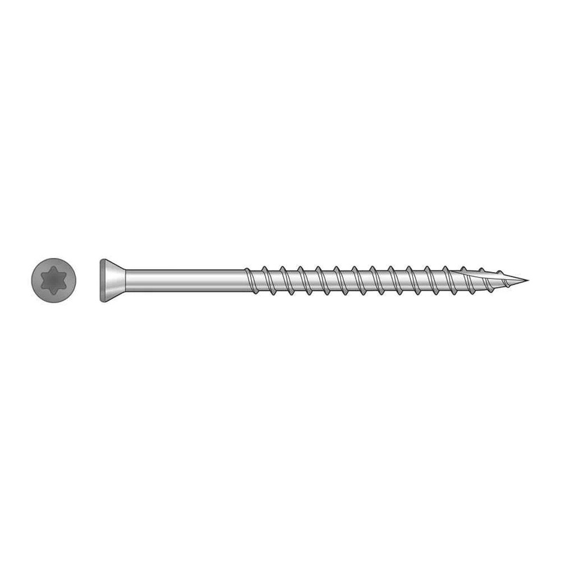 Simpson T07225FTPGR04 Strong-Tie Trim-Head Screw, 6-Lobe Drive #7 x 2-1/4 T-15 Type 316, Gray 04 (350 Pack)