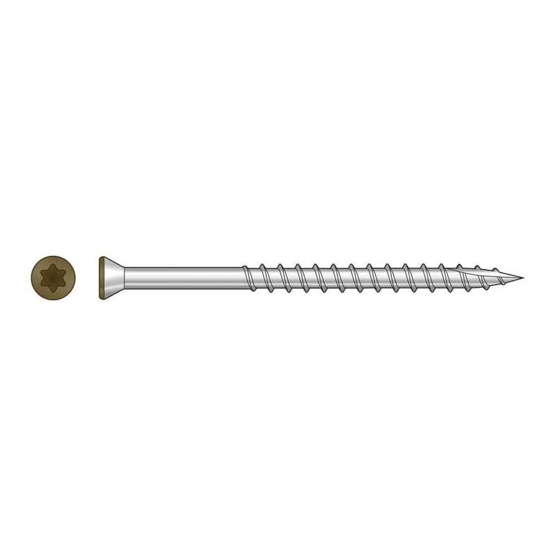 Simpson T07225FTBBR01 Strong-Tie Trim-Head Screw, 6-Lobe Drive #7 x 2-1/4 T-15 Type 316, Brown 01 (1750 Pack)