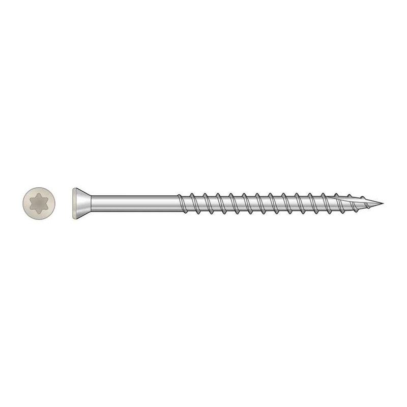 Simpson T07225FTPGR03 Strong-Tie Trim-Head Screw, 6-Lobe Drive #7 x 2-1/4 T-15 Type 316, Gray 03 (350 Pack)