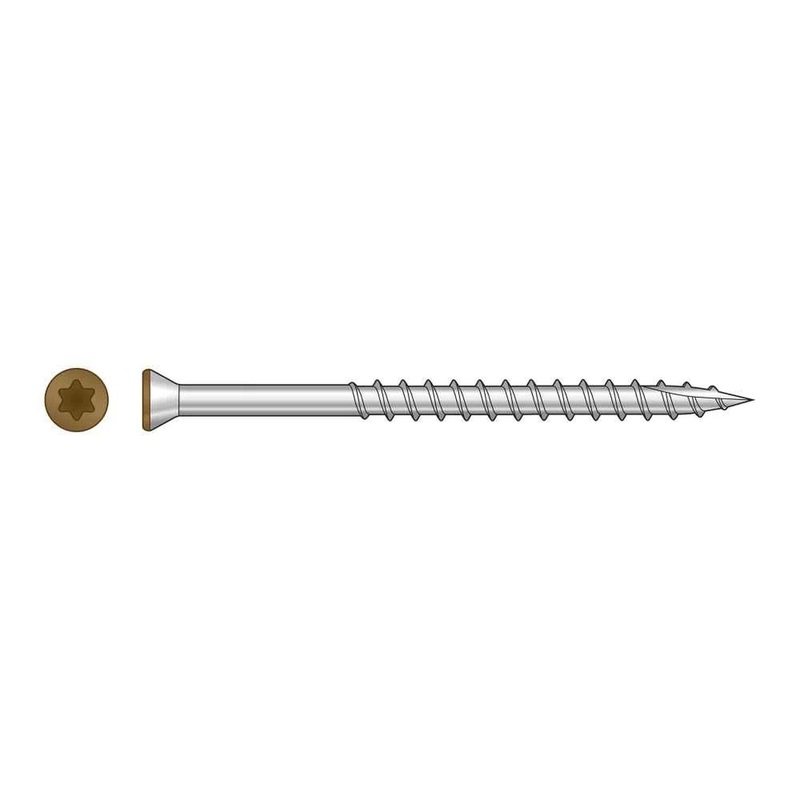 Simpson T07225FTPTN01 Strong-Tie Trim-Head Screw, 6-Lobe Drive #7 x 2-1/4 T-15 Type 316, Tan 01 (350 Pack)