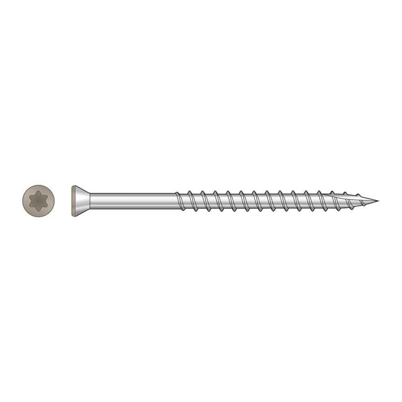 Simpson T07225FTBBR05 Strong-Tie Trim-Head Screw, 6-Lobe Drive #7 x 2-1/4 T-15 Type 316, Brown 05 (1750 Pack)