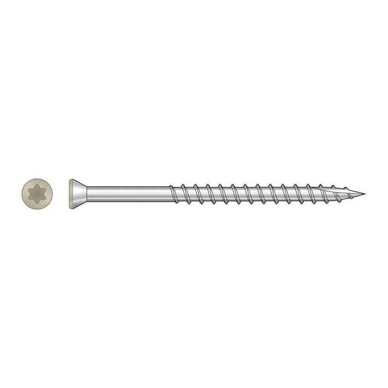 Simpson T07225FTPTN02 Strong-Tie Trim-Head Screw, 6-Lobe Drive #7 x 2-1/4 T15 Type 316, Tan 02 (350 Pack)