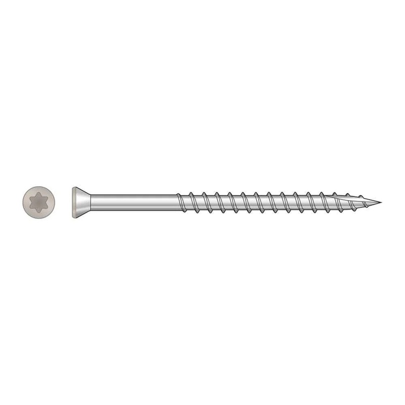 Simpson T07225FTBGR01 Strong-Tie Trim-Head Screw, 6-Lobe Drive #7 x 2-1/4 T-15 Type 316, Gray 01 (1750 Pack)