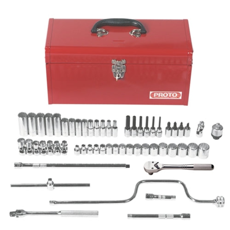 Proto J52226 3/8 Drive 57 Pc. Metric Socket Set – 12 Point With Box