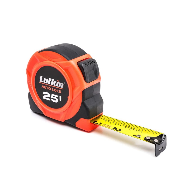 Crescent Lufkin AL725MAGN 1 x 25′ Hi-Viz Orange Auto-Lock Magnetic Hook Yellow Clad Tape Measure