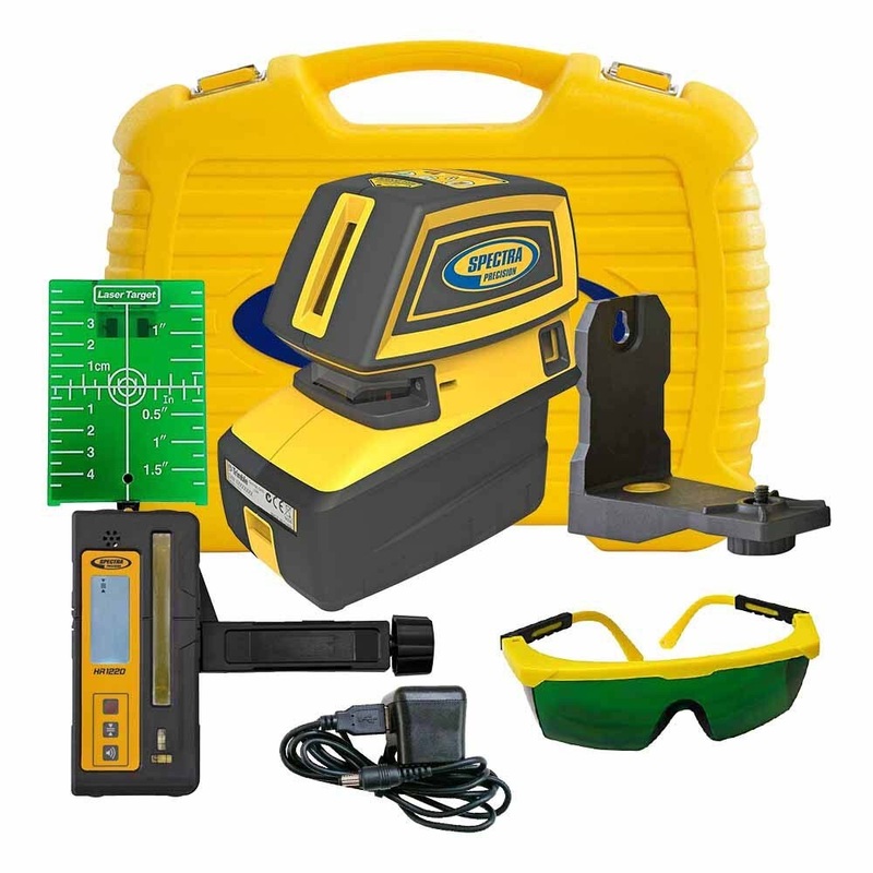 Spectra LT52G-2 Line Laser Cross Line And 5 Alignment Points Green With HR1220,  Rechargeable