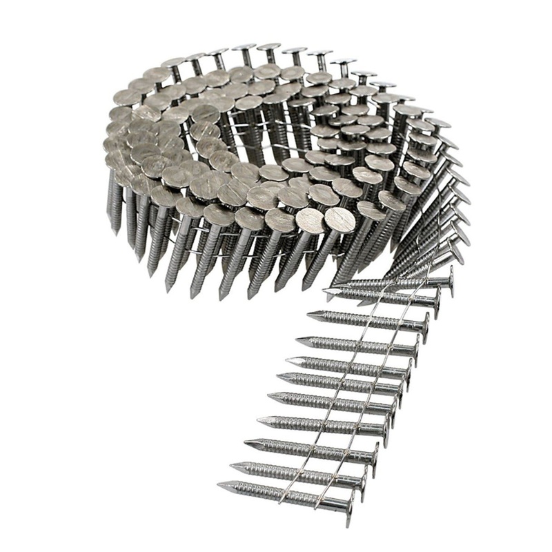 Simpson T11A150RNJ Strong-Tie 15 Degree Wire Coil Full Round Head Ring-Shank Roofing Nails (3600 Pack)